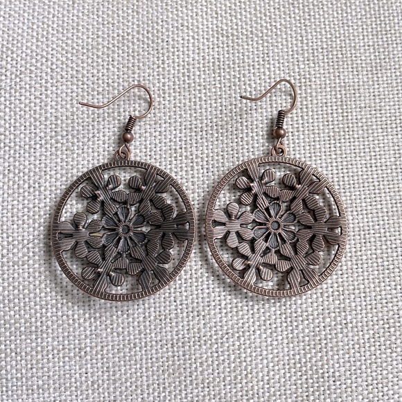 Flower Drop Earrings - Picture 2 of 4